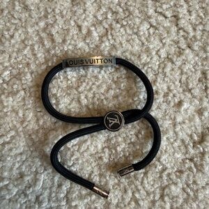 Louis Vuitton Black and Silver Bracelet